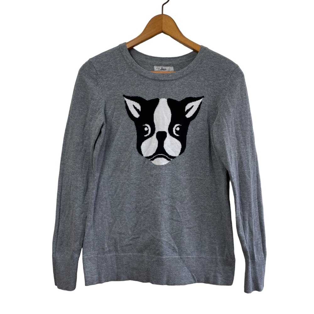 GH Bass Womens Sweater Sz S French Bulldog Frenchie Pullover